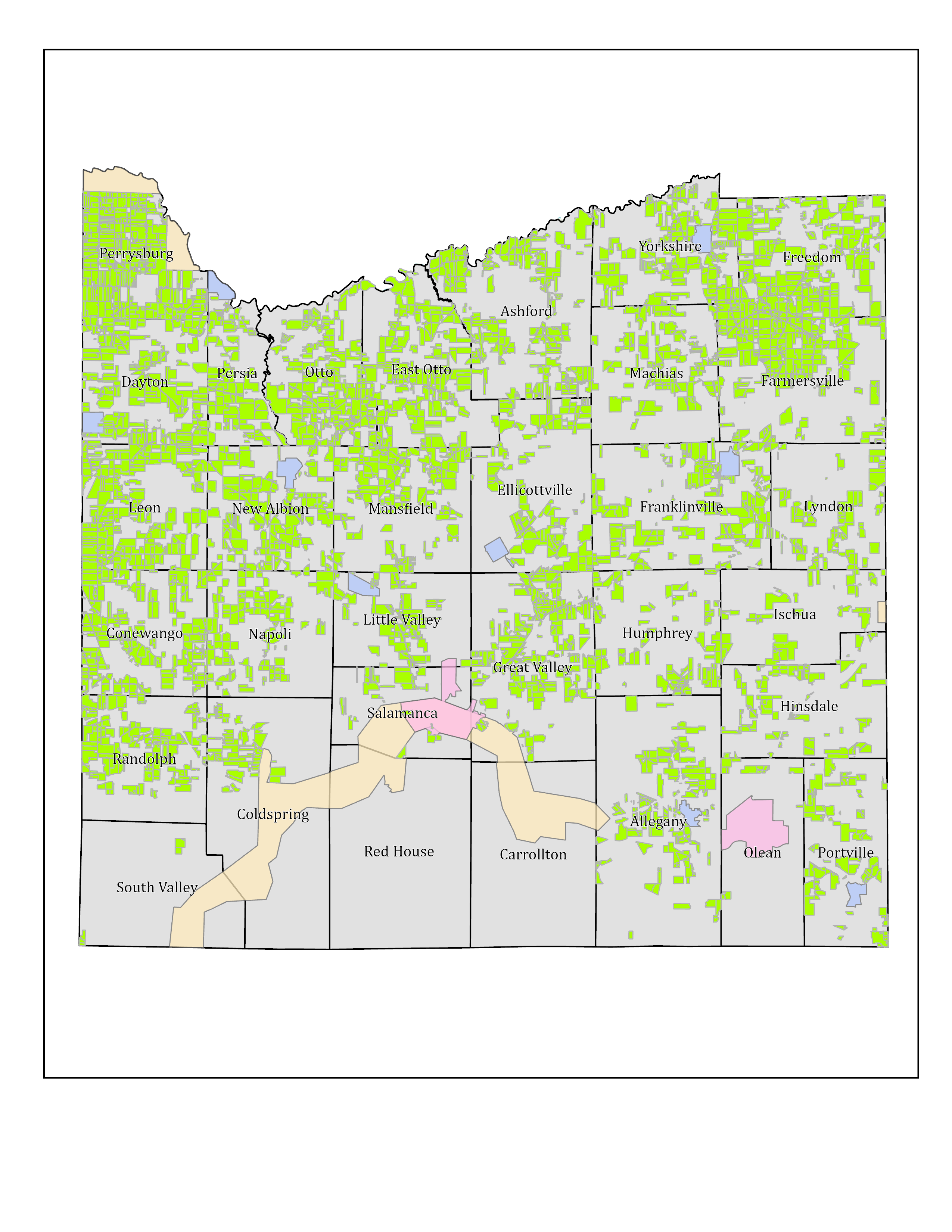 Simple map of Cattaraugus County Agricultural District 5