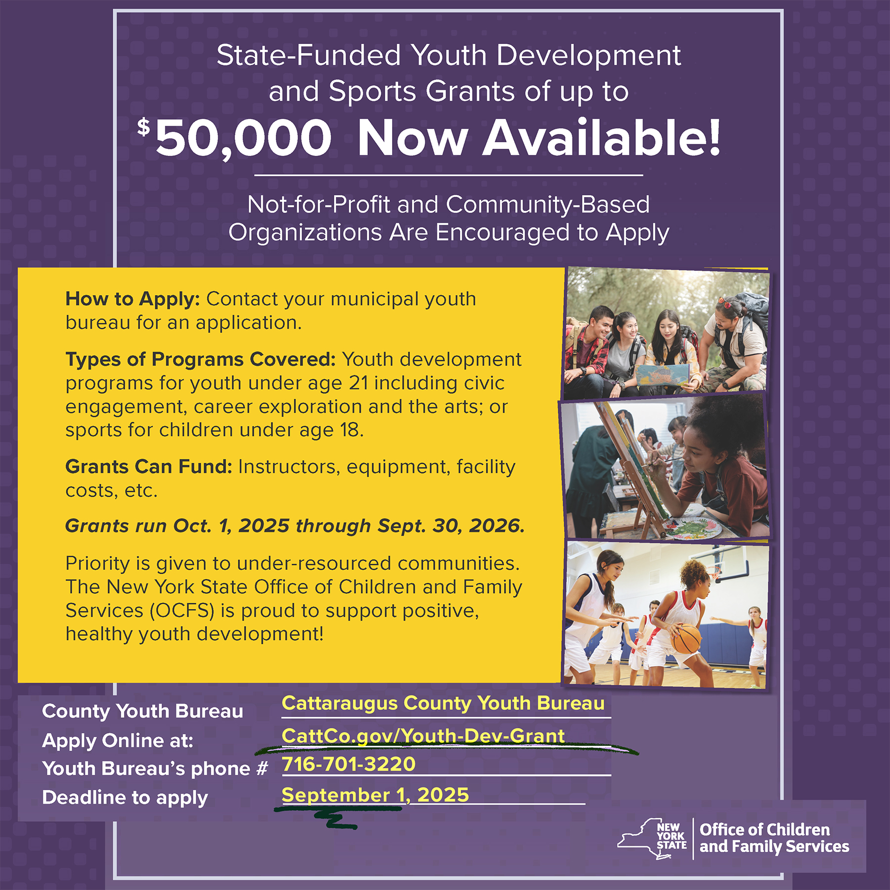 Youth Development and Sports Grants Program Flyer for 2025 v3