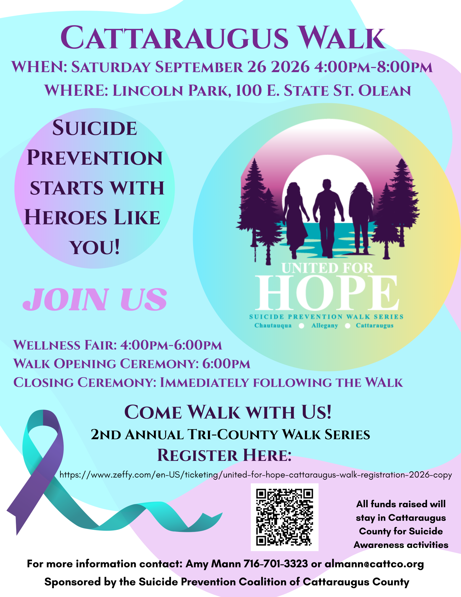 Poster for Cattaraugus Walk at Lincoln Park, Olean, NY on 2026-09-26