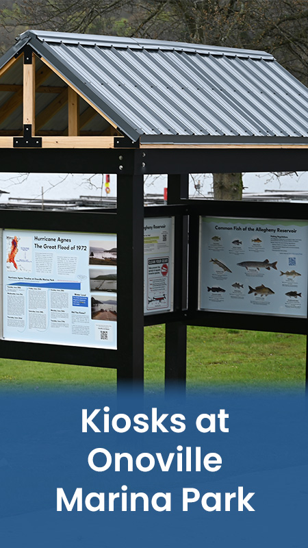 A kiosk at Onoville Marina Park