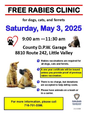 Free Rabies Clinics in May 2025