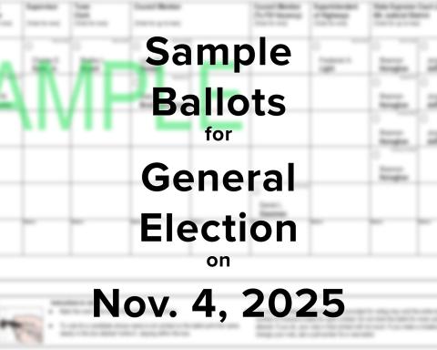 Sample ballots for General Election on November 4, 2025