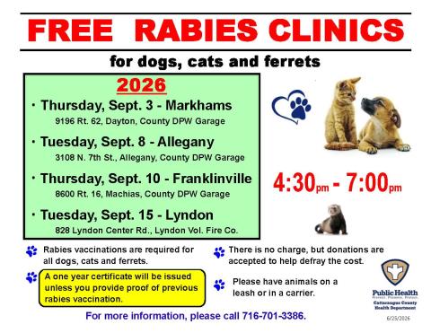 Free Rabies Clinics in September 2026